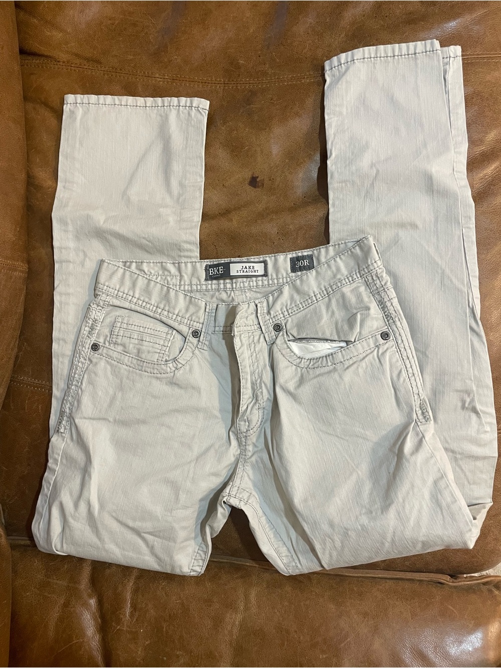 BKE Jake Slim Straight Light Beige Jeans